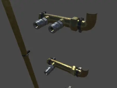 Pneumatic Pipes - PBR  Low-poly 3D model