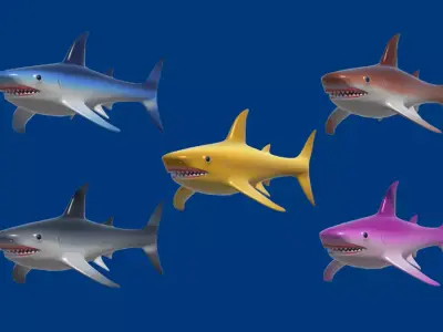 3D Shark lover Animation LOD Pack Low-poly 3D model