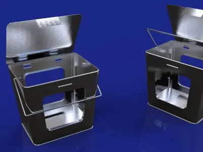 Mini metal pail box Free 3D model