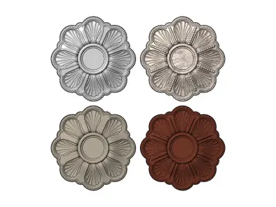 Round Rosette 3D PRINT models with different carvings 3D Model Pack