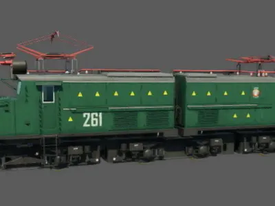 Industrial Electric Locomotive EL21 Low-poly 3D model