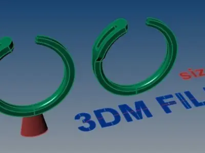 Safety Pin Style Band Ring Size6 3D print model