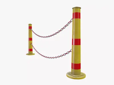 Chain Barricade Low-poly 3D model