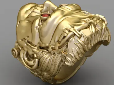 Antique Gents Signet Ring 3D print model