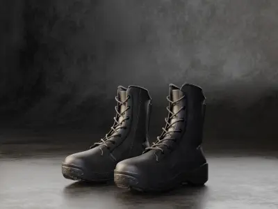 Low Poly Military boot Low-poly 3D model