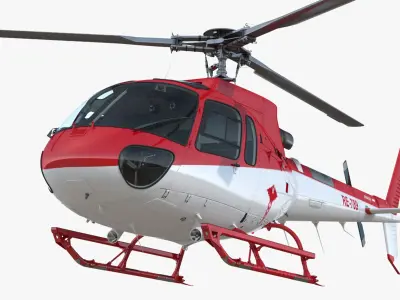 Medical Transport Helicopter Eurocopter AS-350 3D model