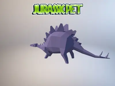 Stegosaurus jurassic pet Low-poly 3D model
