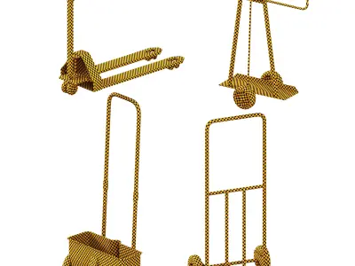 Hand truck Low-poly 3D model shop