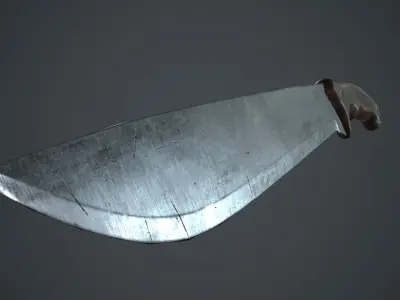 Machete Knife PBR Game Ready Low-poly 3D model