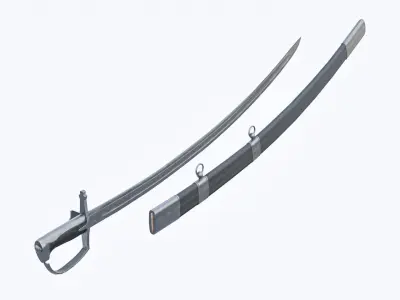 Polish Hussar Sabre  Low-poly 3D model