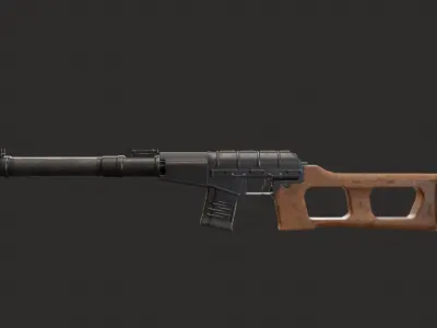 Low Poly VSS Vintorez Low-poly 3D model