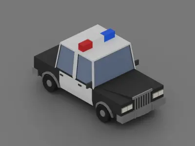 Police car Low-poly 3D model