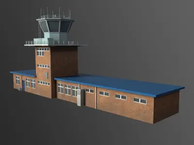 Jandakot Airport Tower Low-poly 3D model