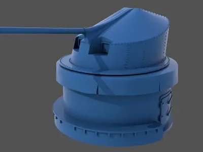 90mm AA WW2 Italian turret - Commercial license - 1-200 scale 3D print model
