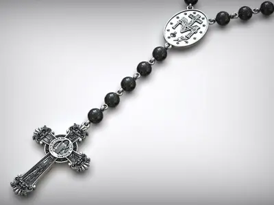 Holy Rosary Set Virgin Mary Jesus Christ  3D Model Pack
