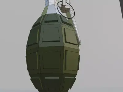 High-Quality Hand Grenade 3D Model Low-poly 3D model