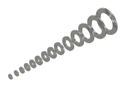 PN16 DN15-DN300 FLANGE MODELS 3D model
