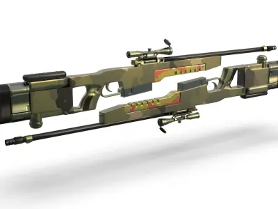 Sniper rifle 3D model 2