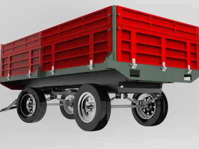Tractor Trailer Low-poly 3D model