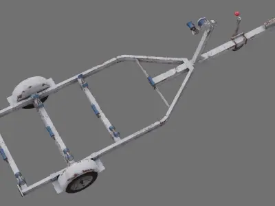Boat Trailer 1B Low-poly 3D model