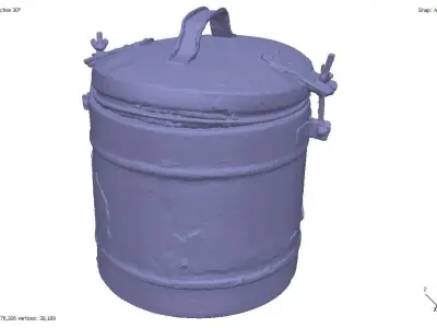 Rusty burnt military thermos 3D model