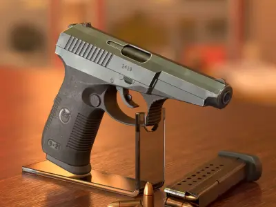 SR-1 Vector Gyurza Pistol Game-Ready PBR Low-Poly Low-poly 3D model