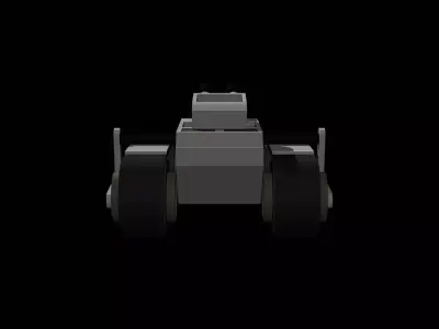 Stylized Low Poly Tank Twin Barrel Game Ready Low-poly 3D model