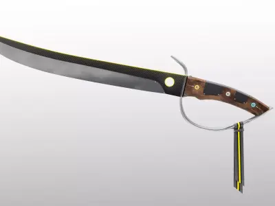 Champagne Saber Low-poly 3D model
