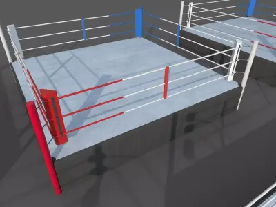 PBR Modular Professional Wrestling Rings 20ftx20ft Low-poly 3D model