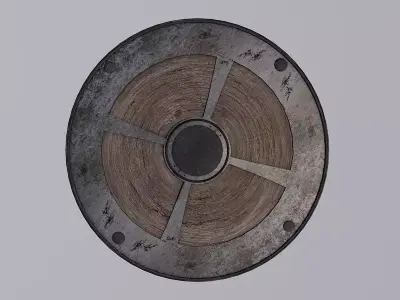 Barbarian shield Low-poly 3D model
