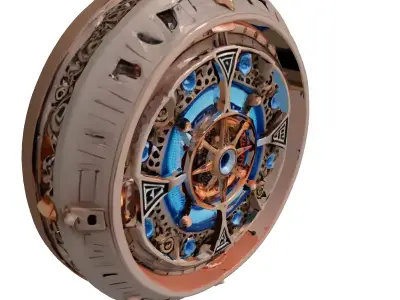 Elaborate SciFi Steampunk Mechanism 3D model