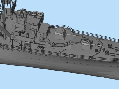 Destroyer Low-poly 3D model