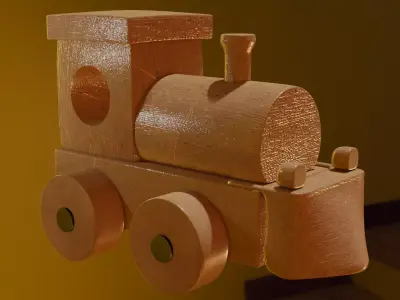Wooden Toy Train Free 3D model