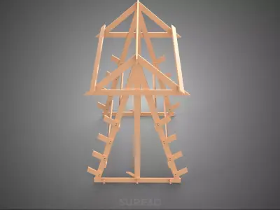 WOODEN WOOD STAND FRAME DISPLAY RACK STORAGE ARM SHELF DIY UNIT 3D model