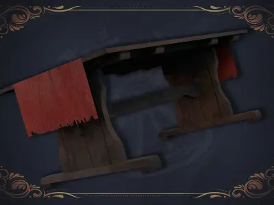 Medieval Table Low-polygon 3D model Low-poly 3D model