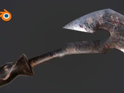 Tactical Axe Low-poly 3D model