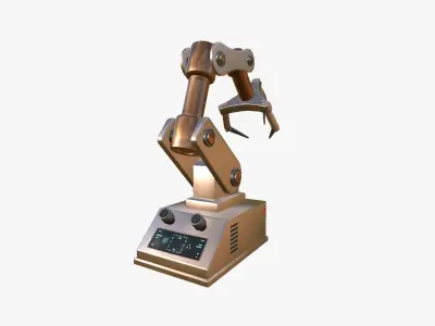 Robotic Hand A10 Copper - Machinery Industrial Design Low-poly 3D model
