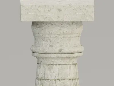 Tuscan column Low-poly 3D model