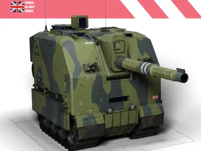 Blockanger II - Main Battle Tank Low-poly 3D model