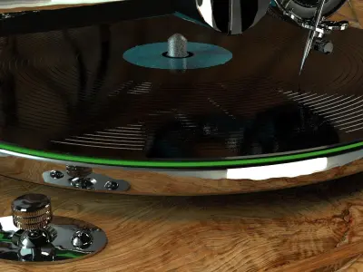 Antique Wood Gramophone 3D model