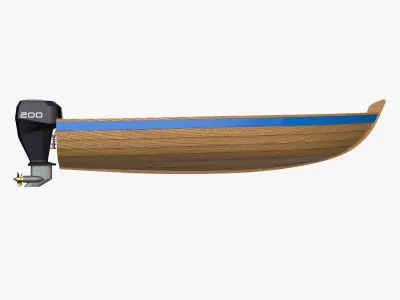 Fishing boat 3D Low-poly 3D model