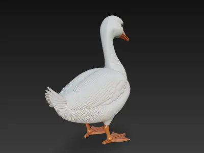 Duck 3D Model Basic - Low Poly Simple Low-poly 3D model