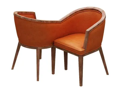 Antique courting chair Low-poly 3D model