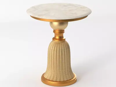 Tassel side table antique gold 3D model