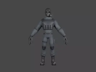 SOLDIER Low-poly 3D model Free low-poly 3D model