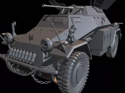 SDFKZ222 truck tanks 3D print model