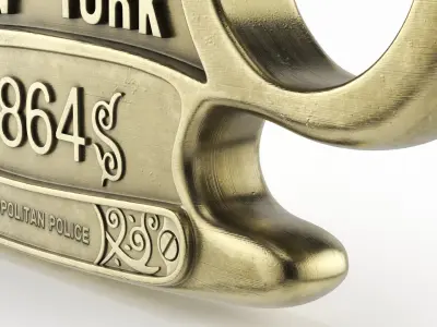 Vintage Police Knuckle New York 1864 Brass 3D model