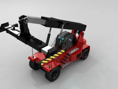 Reach Stacker with Very Clean Topology Low-poly 3D model
