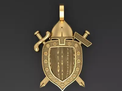 Shield pendant 3D print model