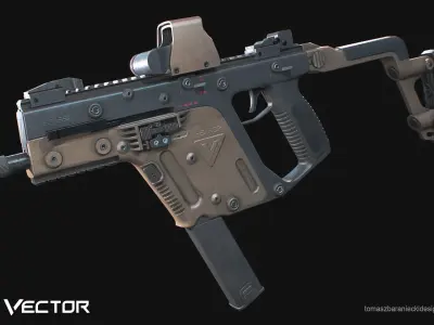 Kriss Vector Game ready model Low-poly 3D model